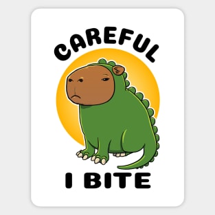 Careful I bite Capybara Dinosaur Sticker